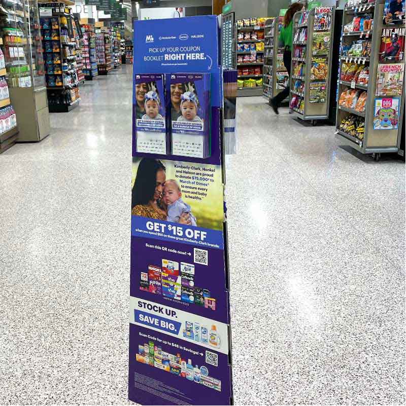 In-store display of CPG Cause Marketing at Publix with March of Dimes